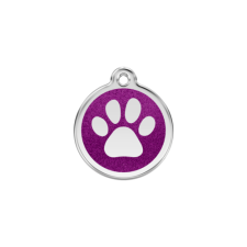 Red Dingo Csillámos Rozsdamentes mancs mintás acél biléta lila nyakörv, póráz, hám kutyáknak