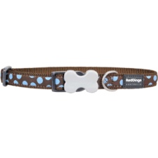 Red Dingo nyakörv Design Blue Spots on Brown 20 mm x 30-47 cm nyakörv, póráz, hám kutyáknak