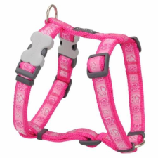 Red Dingo Paw Impressions Hot Pink Medium Dog hám nyakörv, póráz, hám kutyáknak