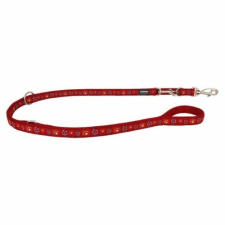 Red Dingo Paw Impressions Red multi-purpose póráz 200 cm XS nyakörv, póráz, hám kutyáknak