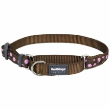 Red Dingo Pink Spots Brown Medium Martingale nyakörv nyakörv, póráz, hám kutyáknak