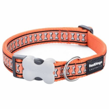 Red Dingo Reflective Orange Medium kutya nyakörv nyakörv, póráz, hám kutyáknak