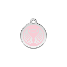 Red Dingo Rozsdamentes angyal szárnyak mintás acél biléta rózsaszín nyakörv, póráz, hám kutyáknak