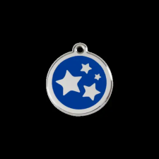 Red Dingo Rozsdamentes csillag mintás acél biléta sötétkék nyakörv, póráz, hám kutyáknak