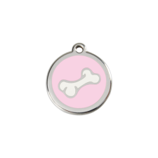 Red Dingo Rozsdamentes csont mintás acél biléta rózsaszín nyakörv, póráz, hám kutyáknak