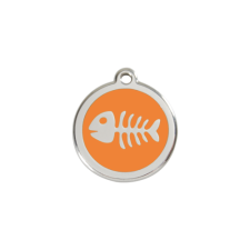 Red Dingo Rozsdamentes halcsont mintás acél biléta narancssárga nyakörv, póráz, hám kutyáknak