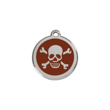 Red Dingo Rozsdamentes koponya-keresztcsont mintás acél biléta barna nyakörv, póráz, hám kutyáknak