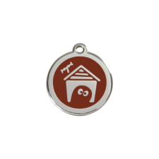 Red Dingo Rozsdamentes kutyaház mintás acél biléta barna nyakörv, póráz, hám kutyáknak