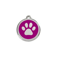 Red Dingo Rozsdamentes mancs mintás acél biléta lila nyakörv, póráz, hám kutyáknak