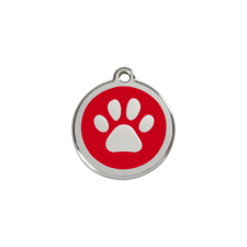 Red Dingo Rozsdamentes mancs mintás acél biléta piros nyakörv, póráz, hám kutyáknak