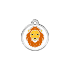 Red Dingo Rozsdamentes oroszlán mintás acél biléta nyakörv, póráz, hám kutyáknak