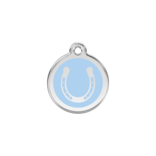 Red Dingo Rozsdamentes patkó mintás acél biléta világoskék nyakörv, póráz, hám kutyáknak