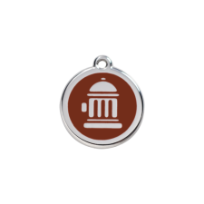 Red Dingo Rozsdamentes tűzcsap mintás acél biléta barna nyakörv, póráz, hám kutyáknak