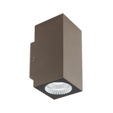 REDO Quad sötétbarna LED kültéri fali lámpa (RED-90089) LED 2 izzós IP65 kültéri világítás