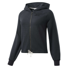 Reebok kapucnis pulóver Te texturált logó Fullzip FJ2732 Nők Fekete XS női pulóver, kardigán