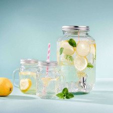 REFRESH pohár tetővel, 450ml üdítős pohár