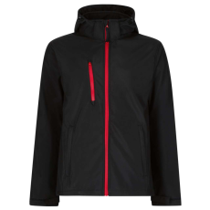 Regatta levehető kapucnis, 3 rétegű férfi softshell kabát, RETRA701, Black/Classic Red-2XL