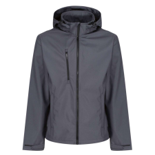 Regatta levehető kapucnis, 3 rétegű férfi softshell kabát, RETRA701, Seal Grey/Black-M női dzseki, kabát