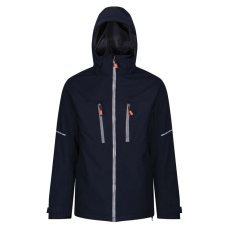 Regatta vízálló légáteresztő rejtett kapucnis kabát, RETRA208, Navy/Grey-2XL