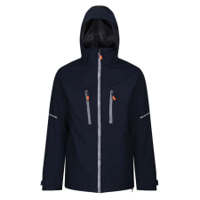Regatta vízálló légáteresztő rejtett kapucnis kabát, RETRA208, Navy/Grey-XL munkaruha