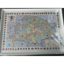  Régi Magyarország falitérkép keretezett 70x50 cm Magyar Szent Korona Országai, Régi Magyarország politikai térkép 1914 térkép