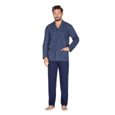 Regina Tom férfi pizsama, kék, gombos XL