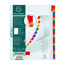 Regiszter karton Exacompta A/4 MAXI 1-31-ig laminált fülekkel regiszter és tartozékai