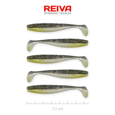Reiva Flat Minnow shad 7,5cm 5db/cs (Fekete-Ezüst Flitter) horgászkiegészítő