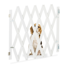 Relax Biztonsági rács kihúzható bambusz panel 70-82 cm magas fehér védőkerítés kutyák védelmére lépcsővédő kutyafelszerelés