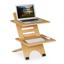 Relax Íróasztal platform bambusz íróasztalra állvány laptop-állvány álló munkavégzéshez íróasztal