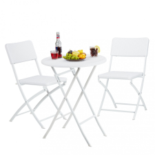 Relax Kerti bútor szett 3 darabos összecsukható székkel és asztallal fehér kerti bútor