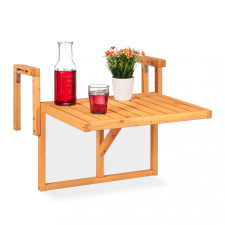 Relax Korlátra szerelhető kávézó asztal fa összecsukható balkon asztal 55x70x65 cm kerti bútor