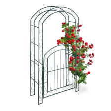 Relax Rózsalugas növényfuttató kapuval sötétzöld 215x115x43 cm kerti dekoráció