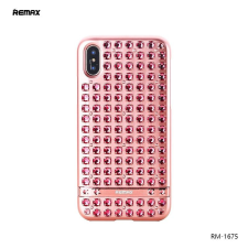 REMAX RM-1675 iPhone X / XS (5,8&quot;) rózsaszín köves kemény hátlap tok tok és táska