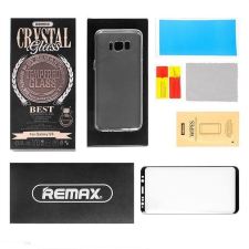 REMAX Samsung Galaxy S9 Plus SM-G965 PET fólia, előlapi, 3D, hajlított, fekete kerettel, Remax GL-08 mobiltelefon kellék