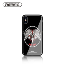 REMAX Telefontok, iPhone X / XS hátlaptok, műanyag, szellemlovas mintás, fényes, fekete, Remax RM-1653 tok és táska