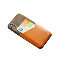 REMAX Telefontok, iPhone XS Max hátlaptok, bankkártya tartós, barna, Remax RM-1650 tok és táska
