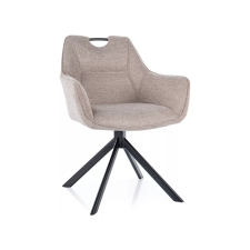  Remo Brego Forgó Szék Világos Bézs Szövet Fekete Vázzal bútor