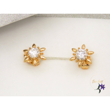 Renáta antiallergén virág fülbevaló fehér cirkóna kővel-18K fülbevaló