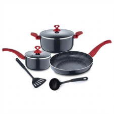  Renberg Argent 7 Darabos Márványbevonatú Edénykészlet – Piros Nyéllel RB-1255-RD edény