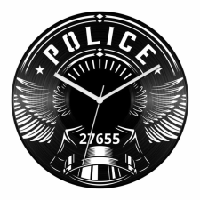  Rendőr jelvény bakelit óra falióra