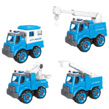  Rendőrautó csavarozható 11cm autópálya és játékautó