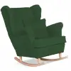  Rene Karosszék, Skandináv Hintaszék, Family Furniture, Zöld Kordbársony, Top