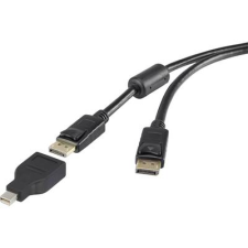 Renkforce Kijelző csatlakozó Csatlakozókábel [1x DisplayPort dugó - 1x Mini DisplayPort dugó] 1.80 m Fekete (2050005525709) kábel és adapter