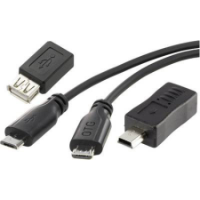 Renkforce OTG kábel készlet, mikro USB kábel, 0,15 m + mini B adapter + USB A adapter Conrad SuperSoft OTG Komplett kit kábel és adapter