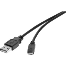 Renkforce USB 2.0 csatlakozókábel, 1x USB 2.0 dugó A - 1x USB 2.0 dugó mikro B, 0,15 m, fekete, aranyozott, renkforce (RF-4463073) kábel és adapter
