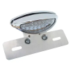 Replay rendszámtáblára szerelhető hátsó lámpa 50ccm motorkerékpárhoz, ovális, átlátszó-króm, LED-es (32 piros, 4 fehér LED), EEC jóváhagyással REPLAY Elektronika Világítások Hátsó lámpák