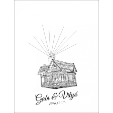  Repülő ház ujjlenyomatfa dekorációs kellék