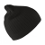 Result Caps Uniszex kötött sapka Result Caps Delux Double Knit Cotton Beanie Hat Egy méret, Fekete