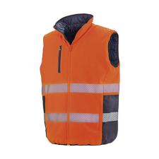 Result Férfi Kabát Hosszú ujjú Result Reversible Soft Gilet -S, Fluo Narancs/Sötétkék férfi kabát, dzseki